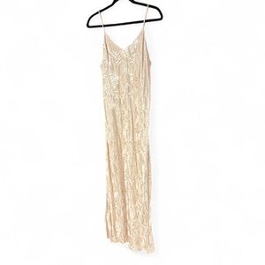 Lucy Paris Champagne Midi Slip Dress